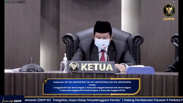 DKPP RI : Soal Pilkada Boven Digoel, KPU RI di Nyatakan Tidak Bersalah