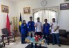 Sekda Papua Ridwan Rumasukun saat menerima Kunjungan Ketum PKC PMII Papua Mahfudz bersama rombongan dan di dampingi Juru Bicara Gubernur Papua M.Rifai Darus (Jayapura,2/11/22)