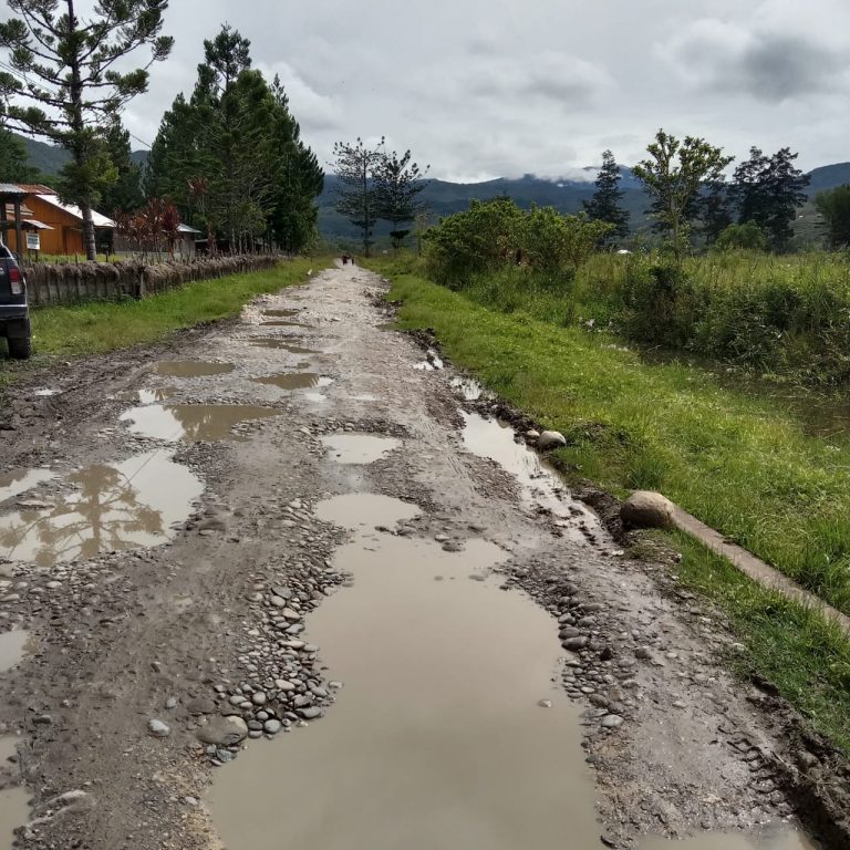 Masyarakat  Keluhkan Jalan Berlubang di Penghubung Distrik Pugima dan Wesaput