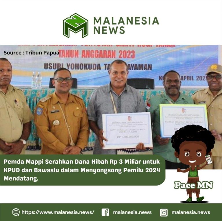 Pemda Mappi Serahkan Dana Hibah Rp 3 Miliar untuk KPUD dan Bawaslu dalam Menyongsong Pemilu 2024 Mendatang.