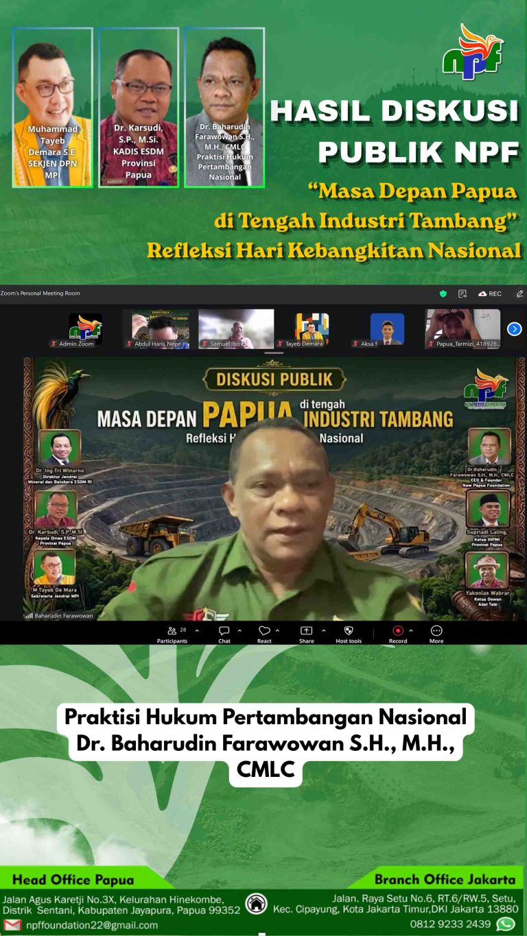 Baharudin Farawowan Buka Diskusi Harkitnas NPF, Soroti Kolonialisme Modern di Sektor Tambang Papua